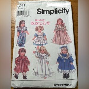 Simplicity Pattern #8211 - 18” Doll Clothing
